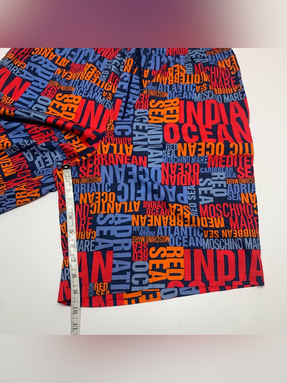 Moschino Mare Swim Trunks Lined Bathing Suit Bermuda Shorts Mens Size 54 - Picture 6 of 11